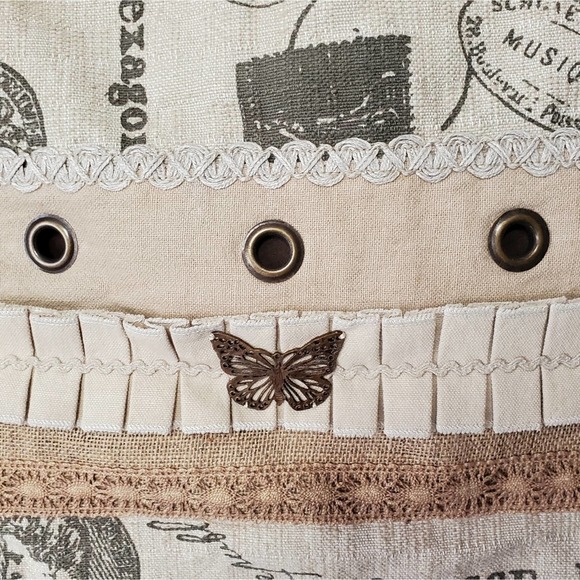 *SOLD* Indian Inc. Butterfly Boho Burlap Knapsack Bag - Picture 7 of 8